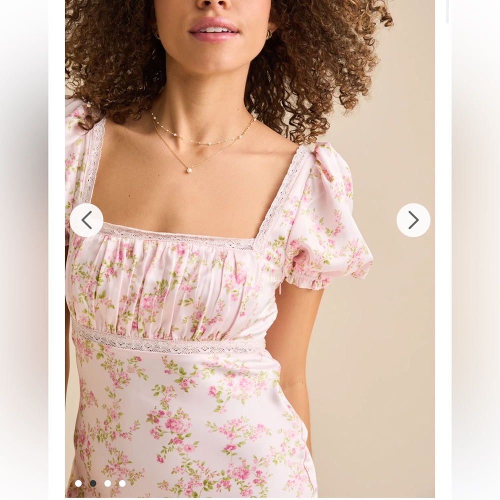 💕❤️ Altar’d State Satin Pink Floral Maxi Dress XXS – Like New! - Picture 2 of 5